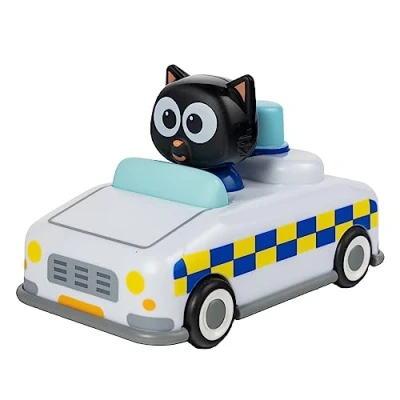 Image of BANDAI Milo Pull Back Cars for Kids Mini Police Car Toy from the Animated Series with Thrilling and Go Feature Collectable Emergency Vehicle Toys 3 Year Old Boys Girls