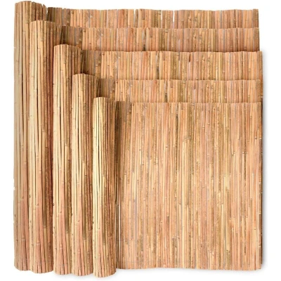 Image of Wadan Natural Split Reed Fence Hand Woven Screening for Garden Window Roller Blind Outdoor Bamboo Shades Patio Gallery Balcony Decorative Fences (1.2m x 4m)