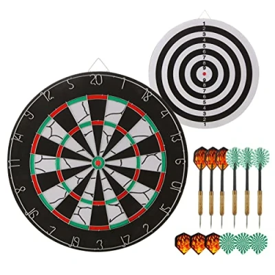 Image of Aselected Dart Board Steel Dartboard set, 18 Inch Double Sided Board, Includes 6 Tip Darts Professional
