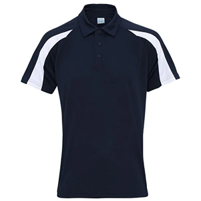 Image of AWDis Cool Contrast Polo French Navy/Arctic White