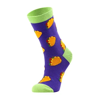 Image of Women Taco Fun Socks/Colourful Socks/Cute Socks/Novelty Socks/Christmas Gifts