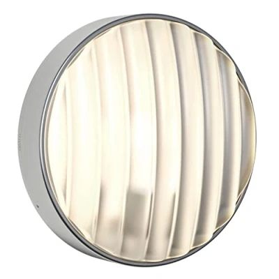 Image of Astro Montreal Round 300 Outdoor Wall Light IP44 Rated (Brushed Stainless Steel), LED E27/ES Lamp, Designed in Britain 1032012 3 Years Guarantee