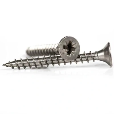 Image of General Purpose A2 Stainless Steel Countersunk Wood Screws Pozi Drive Chipboard (Pack of 20) (5mm x 50/33mm)
