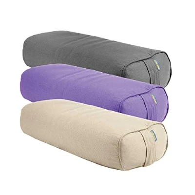 Image of Yoga Mad Bolster Rectangular Buckwheat 61cm x 26cm Removable Washable Cover Ideal for Yoga, Meditation and General Support