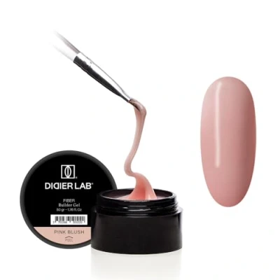 Image of Didier Lab Fiber Builder Gel Pink Blush Self Leveling HEMA Free for Nails Ultra Strong LED UV Fiberglass Nail Repair Refills and Extensions 50g