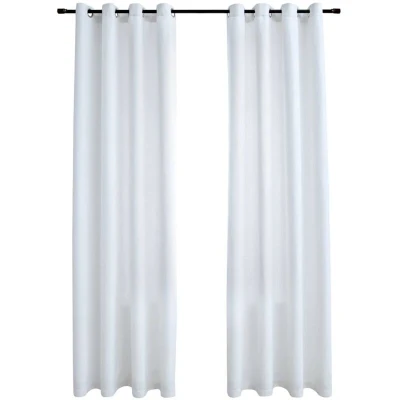 Image of vidaXL Blackout Curtains with Metal Rings 2 pcs Off White 140x225 cm