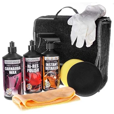 Image of MP Essentials Branded 8pce Carnauba Wax, Polish &amp; Instant Detailer Car Valeting Kit GIFT IDEA