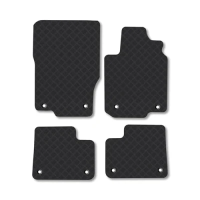 Image of Rubber Car Mats Compatible with Mercedes ML (2012 2015) [W166] Tailored Fit Floor Set Accessory Black Custom 4 Pieces Clips Anti Slip Backing, Heavy Duty &amp; Waterproof