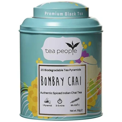 Image of Tea People Bombay Chai, 20 Pyramids in Tin Caddy