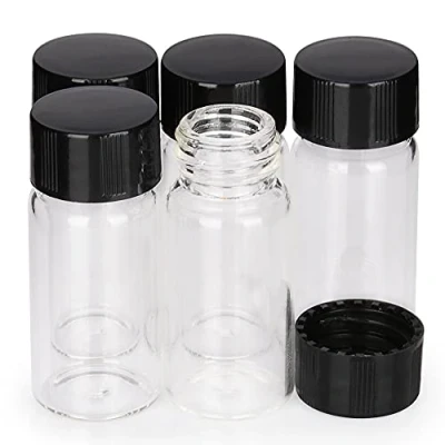 Image of Labasics Clear Glass Sample Vials with Cap, Screw Cap Liquid Sampling Bottle Reagent Closure, 20ml / 0.6 oz. Pack of 20 (42 Packs, 10 ml)