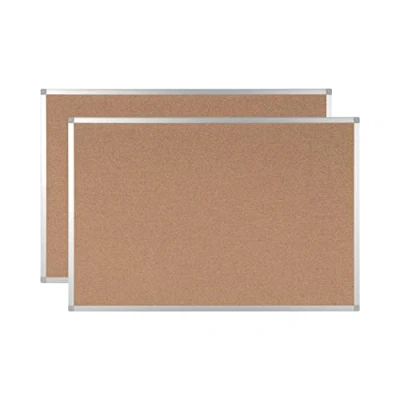 Image of BoardsPlus Cork Notice Board, Surface, Aluminium Frame, 105 x 75 cm, Pack of 2