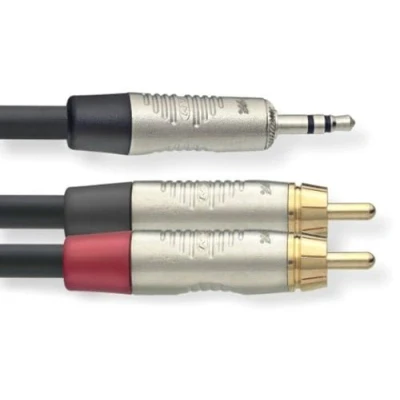 Image of Stagg NYC3/MPS2CMR 3m N Series 1/4 inch Jack to 2x Phono Y Cable