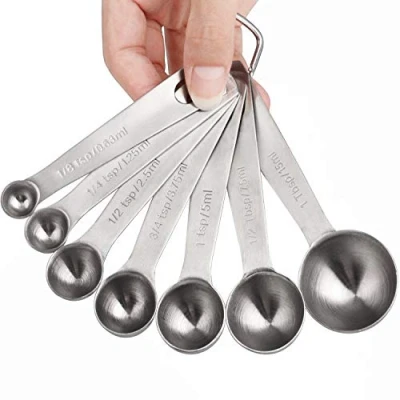 Image of Measuring Spoons Stainless Steel Set of 7 for Measurement Tablespoon Teaspoon Dry and Liquid Ingredients