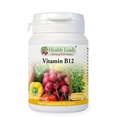 Image of Vitamin B12 Methylcobalamin 500mcg 180 Capsules, Magnesium Stearate Free &amp; No Nasties, contributes to The Reduction of Tiredness and Fatigue, Normal Function Immune System, Made in UK