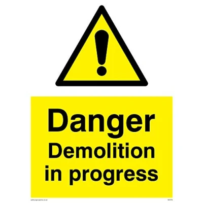 Image of Viking Signs WC478 A5P V &quot;Danger Demolition In Progress&quot; Sign, Vinyl, 200 mm H x 150 W