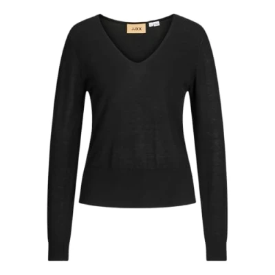 Image of JJXX Women&#039;s Jxathena V Neck Knit noos Jumper, Black, M