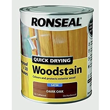 Image of Ronseal 750ml Woodstain Quick Dry Satin (Dark Oak)