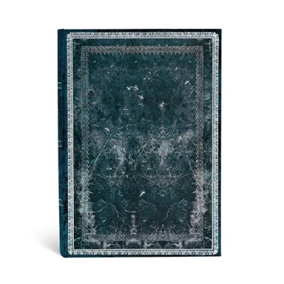 Image of Paperblanks Old Leather Ruled Midi Notebook Midnight Steel (Old Collection)