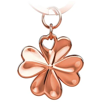 Image of FABACH Shamrock Lucky Charm Key Fob Good Luck Exam Operation, New Job Travel Keyring Clover Leaf, Rose Gold, standard size, Casual