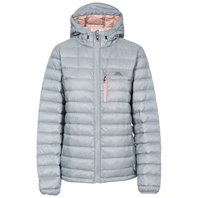 Image of Trespass Arabel, Platinum, XXS, Ultra Light Warm Compact Stowaway Down Jacket 80% for Ladies, Grey, XX Small / 2X 2XS