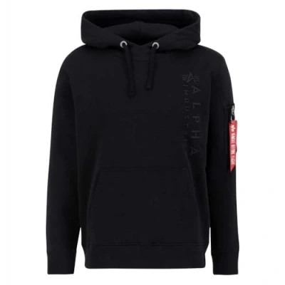 Image of Alpha Industries Men&#039;s EMB Hoody Hooded Sweat Sweatshirt, Black, L