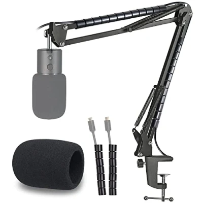Image of Razer Seiren X Boom Arm with Pop Filter Mic Stand Foam Windscreen Cover Compatible Streaming Microphone by YOUSHARES