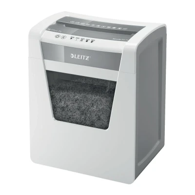 Image of Leitz IQ Office P4 Cross Cut Paper Shredder, Shreds 17 15 Sheets (70 80 gsm), 23L Bin, White, 80031000