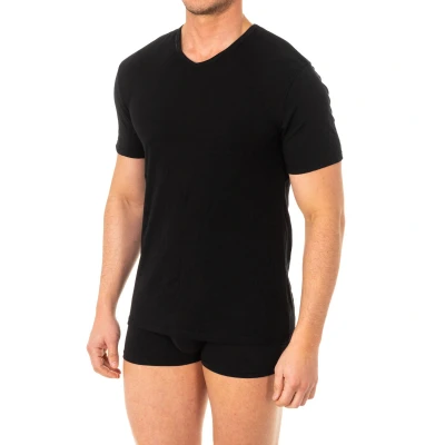 Image of Abanderado Mens short sleeve V neck T shirt A040X Black Size Medium