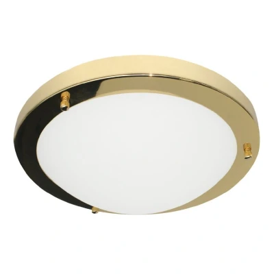 Image of Spa 310mm Delphi Flush Ceiling Light Opal Glass and Brass