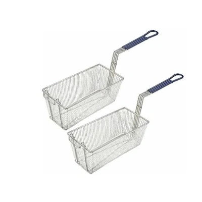 Image of 2X Replacements 34x14x14cm for Blue Seal Fryer Baskets Suitable Gas and Electric Commercial Catering Deep Fat FryingFits GT18 GT45 GT45E GT46 GT46E GT60 GT60E