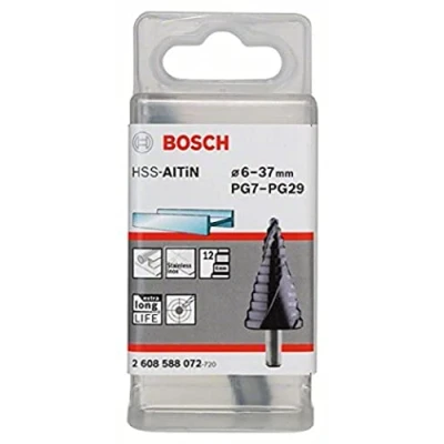 Image of Bosch 2608588072 &quot;HSS AlTiN &quot;12 Parts PG7 2 Step Drill Bit, Silver