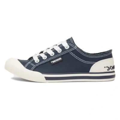 Image of Rocket Dog Womens Jazzin Trainers Navy material_textile Size UK 4