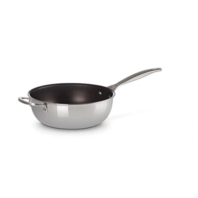 Image of Le Creuset Signature Stainless Steel Non Stick 24cm Chefs Pan With Lid