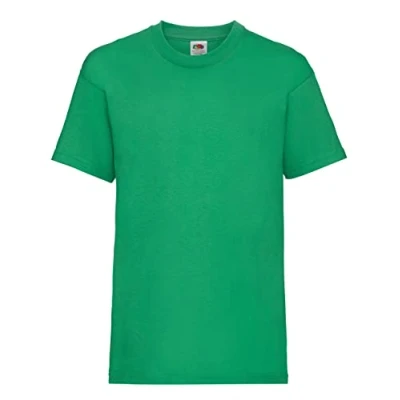 Image of FRUIT OF THE LOOM Unisex Kids Valueweight Short Sleeve T Shirt, Green (Kelly Green), 5 6 Years UK