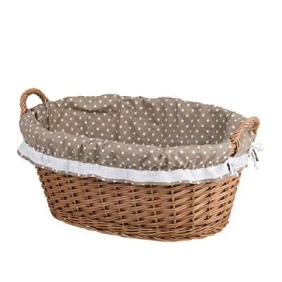 Image of Natural Wicker Laundry Basket for Clothes Washing Bin Oval Storage Towel Bathroom Wash Baskets Box e wicker24 (O4)