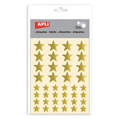 Image of APLI Stickers Star Gold 3 Sheets