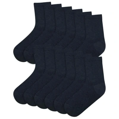 Image of A2Z Ladies Cotton Rich Plain Socks Luxurious Soft 970 6 Pack Navy 4 7