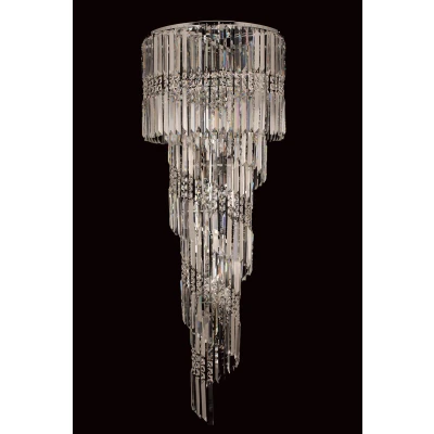 Image of Toronto 14 Light Polished Chrome Clear Crystal Flush Fitting