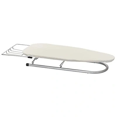 Image of Household Essentials Tabletop, Compact Board with Iron Rest, Includes Door Hang, Perfect for Dorms and Small Spaces, Alloy Steel, Silver, 12 x 30