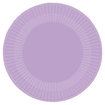 Image of Amscan 9915400 212 66 Pastel Lilac Eco Friendly Recyclable Paper Party Plates 8 Pack