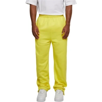 Image of Urban Classics Men&#039;s Sweatpants Drawstring Joggers Sport Trousers with Elastic Waist Tracksuit Elasticated Zipped An, Yellow, L