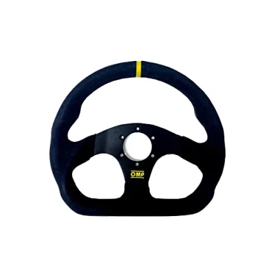 Image of OMP SUPERQUADRO STEERING WHEEL BLACK SPOKES RIM SUEDE