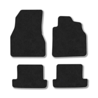 Image of Car Mats Compatible with Renault Megane Cc (2002 2008) Tailored Fit Grey Carpet Floor Set Accessory Custom 4 Pieces Anti Slip Backing &amp; Binding Trim Edge