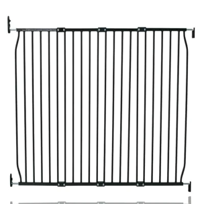 Image of Safetots Eco Screw Fit Baby Gate, Black, 130cm 140cm, Stair Gate for Toddler and Baby, Safety Barrier, Easy Installation