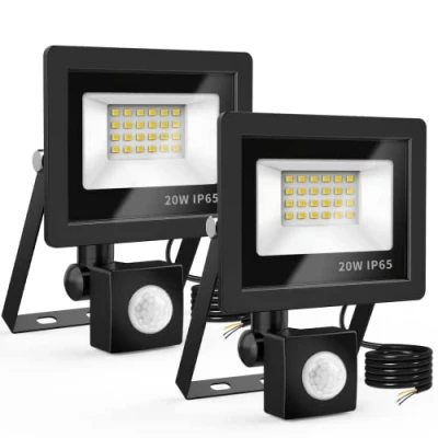 Image of Realky 20W Floodlight Outdoor Motion Sensor, 2000LM 6500K Security Lights Sensor LED Spotlight IP66 Waterproof for Backyard Garden Garage (2 Pack)