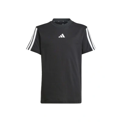 Image of adidas Unisex Kids Essentials 3 Stripes T Shirt, Black/White, 7 8 Years