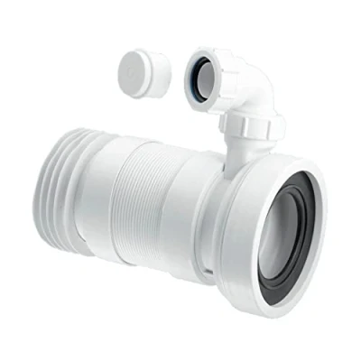 Image of McAlpine WC F26RV Straight Flexible Connector with Vent Boss 170 &gt; 410mm, White