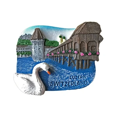 Image of 3D Refrigerator Magnet Luzern Switzerland Tourist Souvenirs Resin Swan Fridge Home &amp; Kitchen Decoration Collection from China