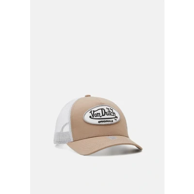 Image of Von Dutch Trucker Boston Unisex Cap, Size: One Size, Mocha/white