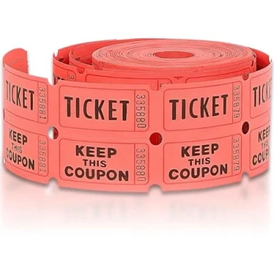 Image of Unique Ticket Rolls, Paper, Red, Green, or Blue, 2&quot;